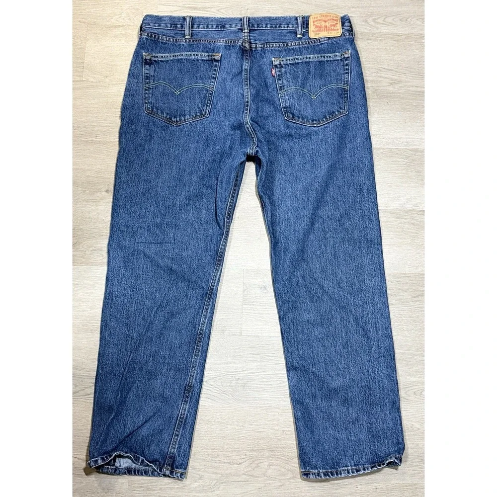 Levis 505 Regular Jeans Mens 42x30 Blue Medium Wash Straight Denim Casual Pants